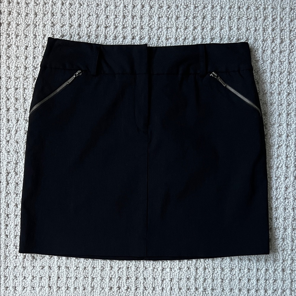 Express Black Mini Skirt with Zipper Accents